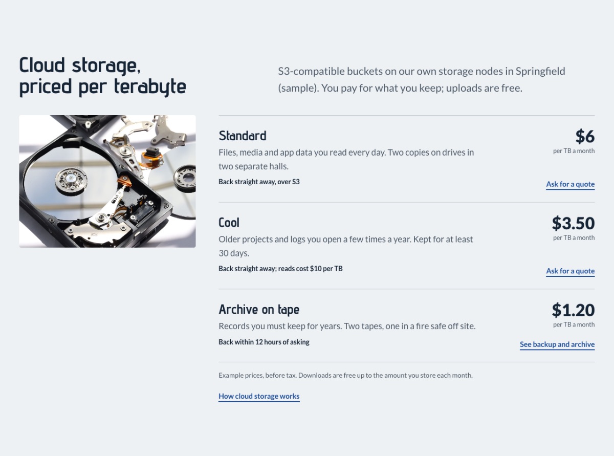 LT Storage design: cloud section