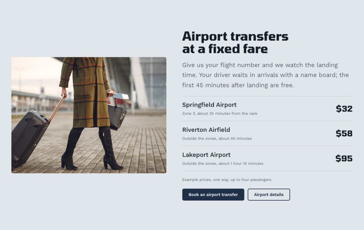 LT Taxico design: airport section