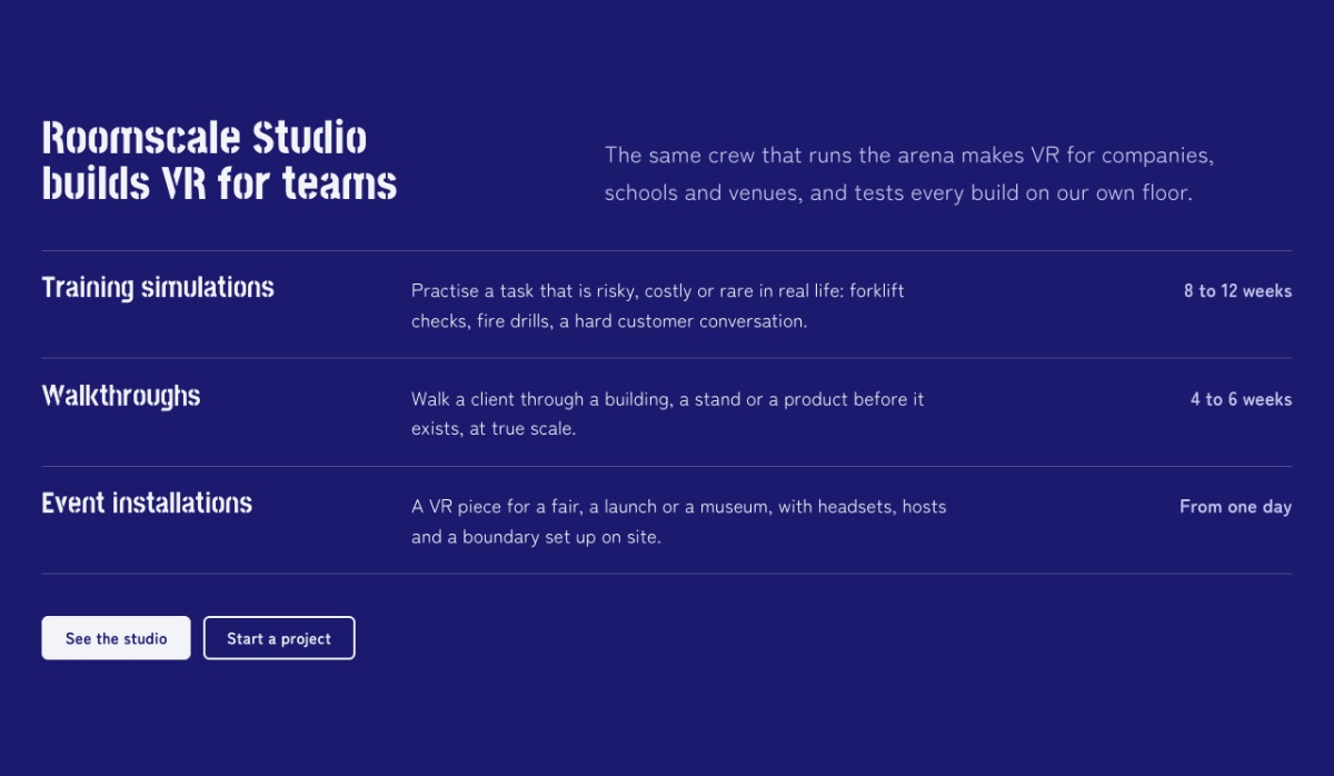 LT Virtual design: studio section