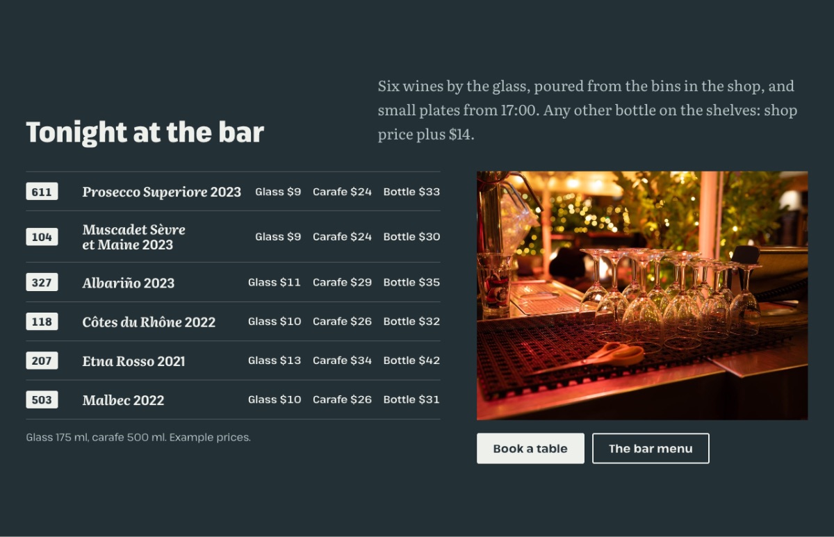 LT Wine Shop design: bar section